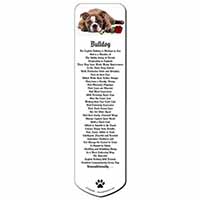 Bulldog with Red Rose Bookmark, Book mark, Printed full colour