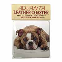 Bulldog Single Leather Photo Coaster