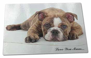 Large Glass Cutting Chopping Board Brindle Bulldog 