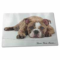 Large Glass Cutting Chopping Board Brindle Bulldog 