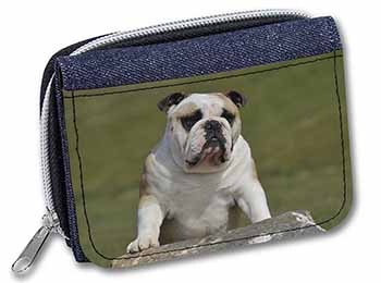 A Cute Bulldog Dog Unisex Denim Purse Wallet