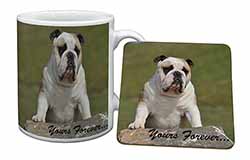 A Proud Bulldog "Yours Forever..." Mug and Coaster Set