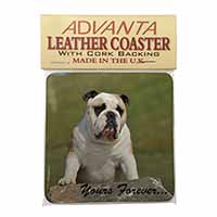 A Proud Bulldog "Yours Forever..." Single Leather Photo Coaster