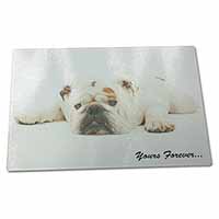 Large Glass Cutting Chopping Board White Bulldog 