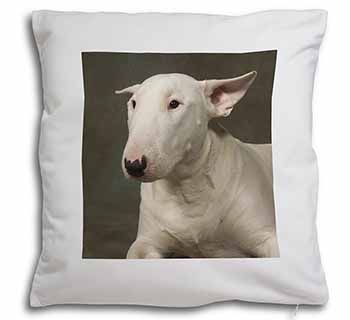 Bull Terrier Dog Soft White Velvet Feel Scatter Cushion