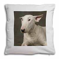 Bull Terrier Dog Soft White Velvet Feel Scatter Cushion