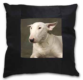Bull Terrier Dog Black Satin Feel Scatter Cushion