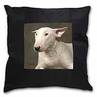 Bull Terrier Dog Black Satin Feel Scatter Cushion