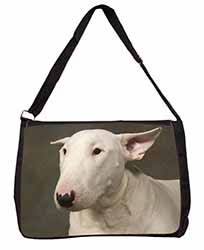 Bull Terrier Dog Large Black Laptop Shoulder Bag School/College