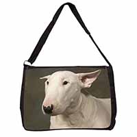 Bull Terrier Dog Large Black Laptop Shoulder Bag School/College