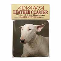 Bull Terrier Dog Single Leather Photo Coaster