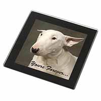 Bull Terrier Dog "Yours Forever" Black Rim High Quality Glass Coaster