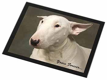 Bull Terrier Dog "Yours Forever" Black Rim High Quality Glass Placemat
