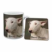 Bull Terrier Dog "Yours Forever" Mug and Coaster Set