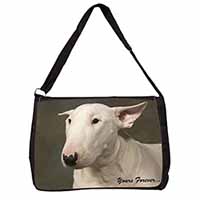 Bull Terrier Dog "Yours Forever" Large Black Laptop Shoulder Bag School/College