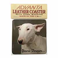 Bull Terrier Dog "Yours Forever" Single Leather Photo Coaster