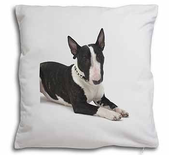 Bull Terrier Dog Soft White Velvet Feel Scatter Cushion