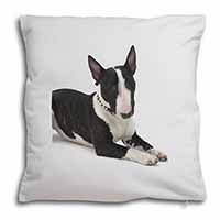 Bull Terrier Dog Soft White Velvet Feel Scatter Cushion