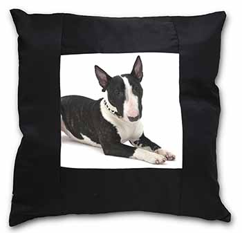 Bull Terrier Dog Black Satin Feel Scatter Cushion