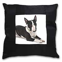 Bull Terrier Dog Black Satin Feel Scatter Cushion