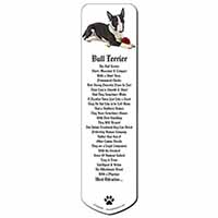Bull Terrier Dog with Red Rose Bookmark, Book mark, Printed full colour