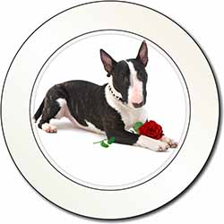 Bull Terrier Dog with Red Rose Car or Van Permit Holder/Tax Disc Holder