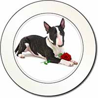 Bull Terrier Dog with Red Rose Car or Van Permit Holder/Tax Disc Holder