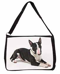 Bull Terrier Dog Large Black Laptop Shoulder Bag School/College