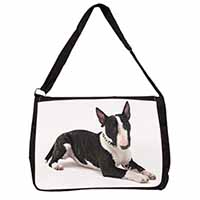 Bull Terrier Dog Large Black Laptop Shoulder Bag School/College