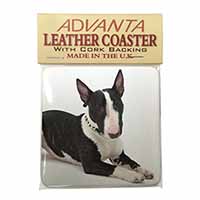 Bull Terrier Dog Single Leather Photo Coaster