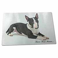 Large Glass Cutting Chopping Board Bull Terrier Dog 