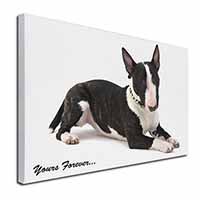 Brindle and White Bull Terrier "Yours Forever..." Canvas X-Large 30"x20" Wall Ar