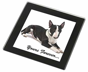 Brindle and White Bull Terrier "Yours Forever..." Black Rim High Quality Glass C