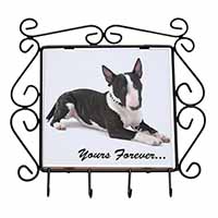 Brindle and White Bull Terrier "Yours Forever..." Wrought Iron Key Holder Hooks