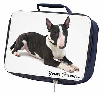 Brindle and White Bull Terrier "Yours Forever..." Navy Insulated School Lunch Bo