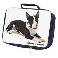 Brindle and White Bull Terrier "Yours Forever..." Navy Insulated School Lunch Bo