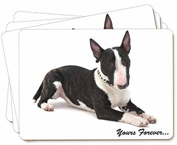 Brindle and White Bull Terrier "Yours Forever..." Picture Placemats in Gift Box