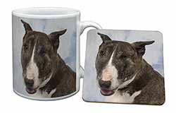 Brindle Bull Terrier Dog Mug and Coaster Set