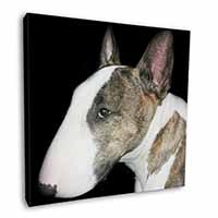 A Beautiful Brindle Bull Terrier Square Canvas 12"x12" Wall Art Picture Print