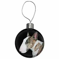 A Beautiful Brindle Bull Terrier Christmas Bauble