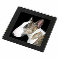 A Beautiful Brindle Bull Terrier Black Rim High Quality Glass Coaster