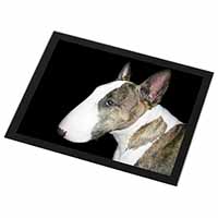 A Beautiful Brindle Bull Terrier Black Rim High Quality Glass Placemat