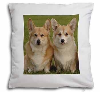 Pembroke Corgi Dogs Soft White Velvet Feel Scatter Cushion