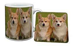 Pembroke Corgi Dogs Mug and Coaster Set