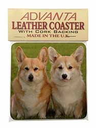 Pembroke Corgi Dogs Single Leather Photo Coaster