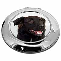 Black Border Collie Dog Make-Up Round Compact Mirror