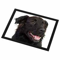 Black Border Collie Dog Black Rim High Quality Glass Placemat