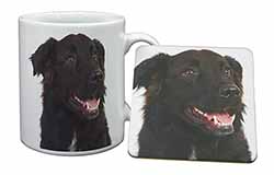 Black Border Collie Dog Mug and Coaster Set