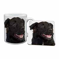 Black Border Collie Dog Mug and Coaster Set