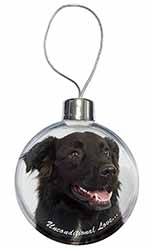 Black Border Collie With Love Christmas Bauble